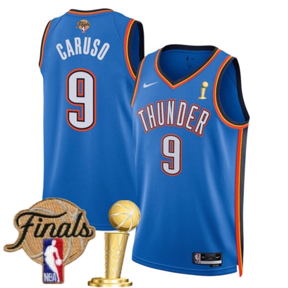 Mens Alex Caruso Blue 2025 Finals and CH Jersey